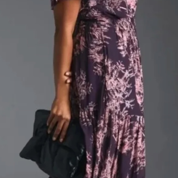 Anthropologie Somerset Dress - Chiffon - Purple & Pink - Size L - Picture 6 of 7